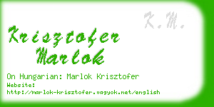 krisztofer marlok business card